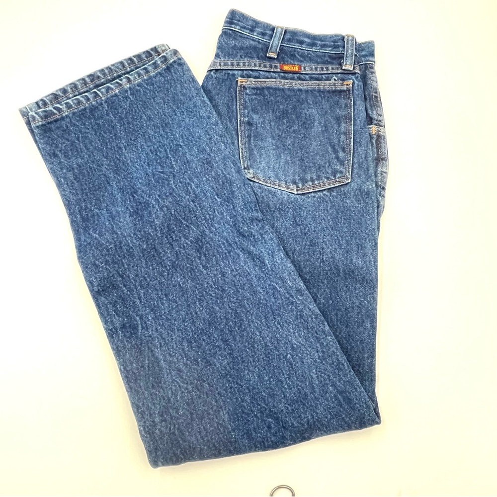 Men's Rustler Classic Straight Cut Denim Blue Jeans Size 33x30 (31x30) (CBM0001)